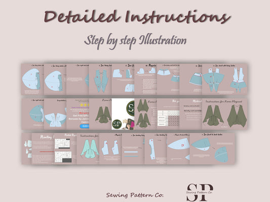 REMI Jumpsuit - Comfy Playsuit| Deep V Neckline | Women ROMPO boho, sewing Pattern PDF