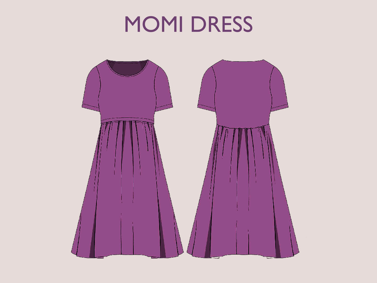 MOMI Dress - Pregnancy dress pattern| High neck skirt| Nursing dress pattern| easy beginner women dress Top sewing pattern PDF