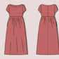 Boat Neck Midi Dress with Pockets, Summer Smock, Linen Sewing Pattern PDF, XS–3XL
