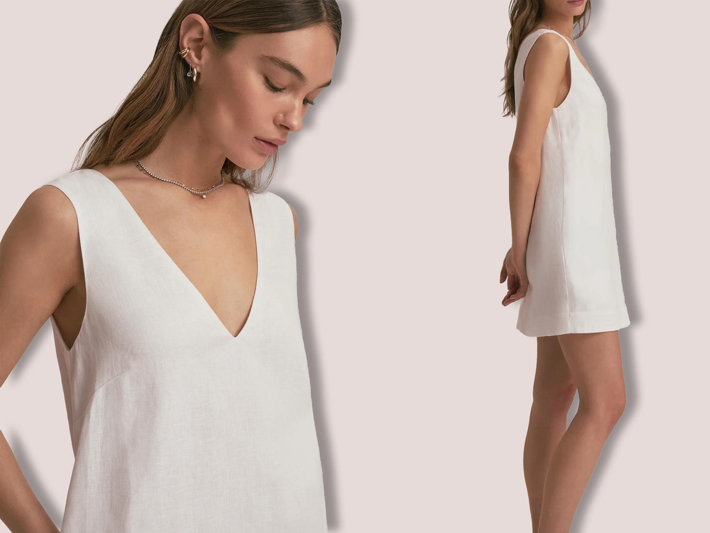 Mini Dress Sewing Pattern, Sleeveless V-Neck Shift Linen PDF, Easy Summer Dress, Minimalist Travel Dress, XS–3XL