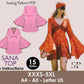 Bell Sleeve Mini Dress | mini dress pattern | PDF sewing pattern 15 size | 70s dress pattern | Sheath, short skirt | women dress pattern
