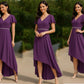 Bridesmaid Dress Sewing Pattern PDF, High Low Hem Dress with Flutter Sleeves, V Neck Formal Gown, Wedding Guest Dress XS-3XL