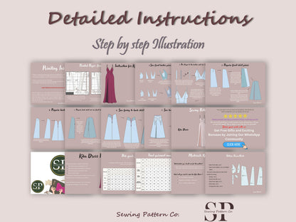 KIKA Dress - prom dress | Bustier open back maxi | Women dress | one piece gown | V neckline Slit dress| Sleeveless | sewing pattern pdf