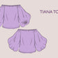 TIANA Top - Off shoulder puffy sleeve top  | Top sewing pattern | oversize summer top , Puffed top, women Top digital sewing Pattern PDF