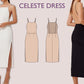 CELESTE Dress - Orchid dress| backless dress pattern | midi dress | Women sleeveless | Square neckline| one piece slit | pdf sewing pattern