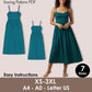 Strappy Midi Dress with Pockets, A-Line Summer, women's Sundress Sewing Pattern XS- 3XL