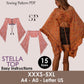 STELLA Top - Boho blouse pattern | fairy Bell sleeves | wide sleeve, tie top, V neck | 70s women Top digital sewing Pattern PDF|