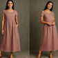 Boat Neck Midi Dress with Pockets, Summer Smock, Linen Sewing Pattern PDF, XS–3XL