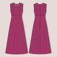 Sleeveless Midi Dress Sewing Pattern PDF, A-Line Summer Sundress XS-3XL, High Waist with Pockets