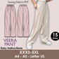 VEERA Pant Sewing Pattern | Wide classic | pleat pant | straight | casual| Elastic waist| Women sewing pattern| Digital Pants Trousers PDF