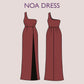 NOA Dress- Slit maxi dress| One shoulder dress | Women dress sewing pattern | long dress sewing pattern | PDF wedding, prom, evening dress