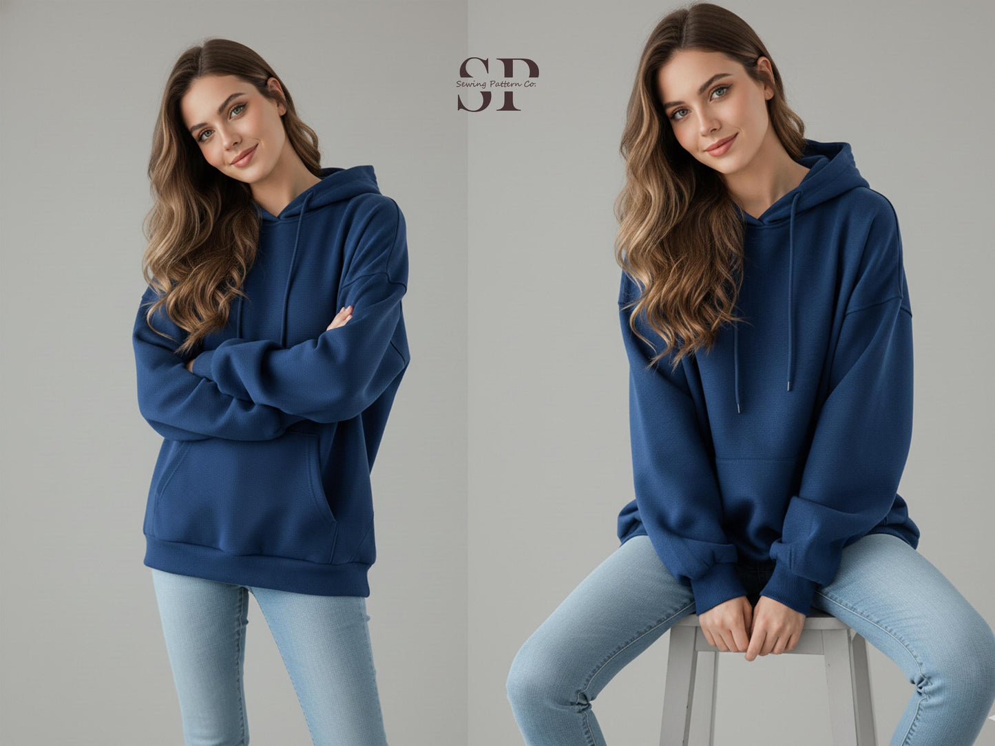 Oversized Hoodie Sewing Pattern PDF, Unisex Pullover Sweatshirt Pattern, Comfy Loungewear Hoodie - 13 sizes
