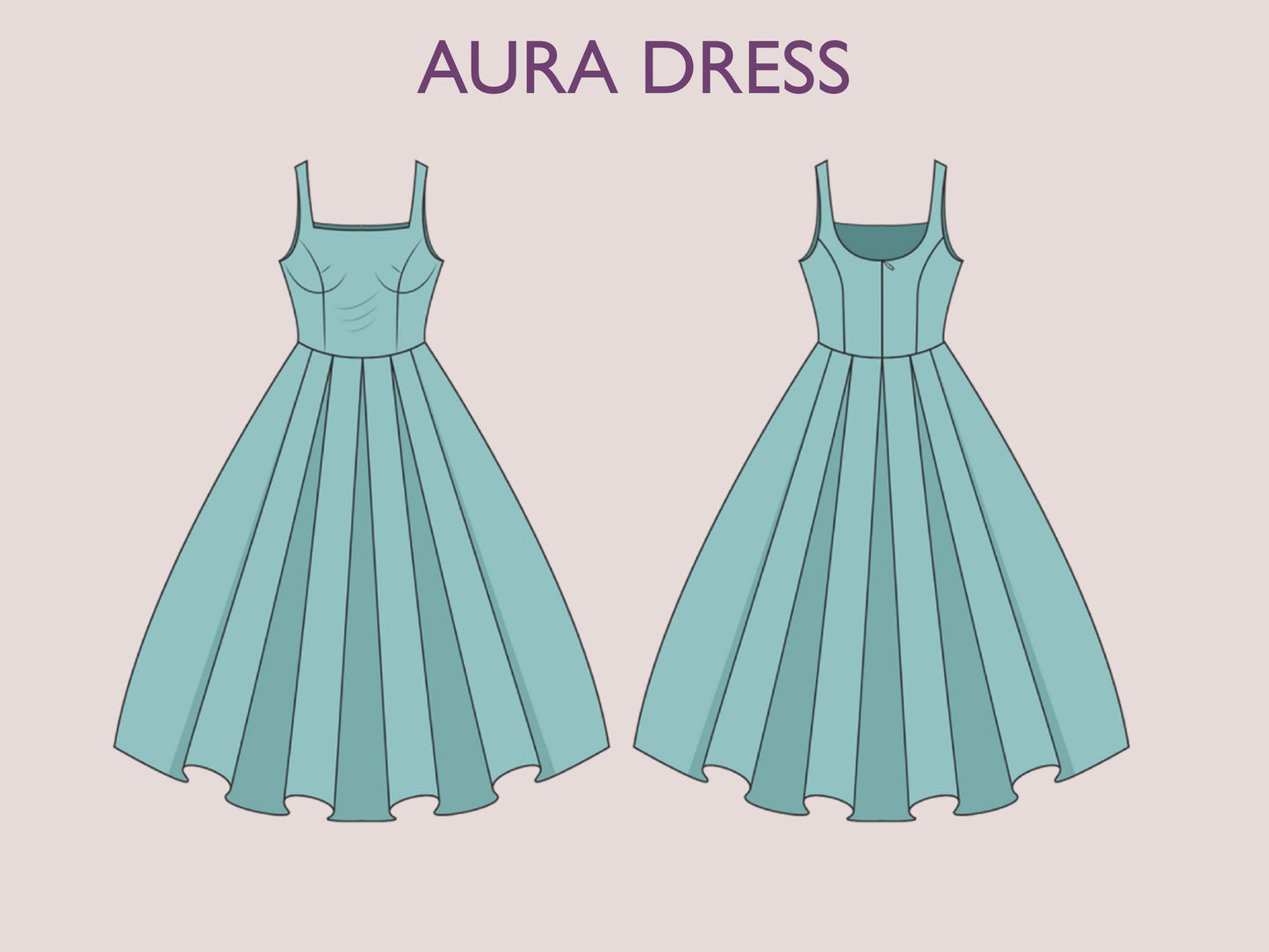Square neck dress pattern | Women dress sewing pattern  Bow Mini dress| PDF Sewing pattern | 15-sizes | barbie dress | Movie pattern dress