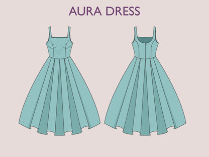 Square neck dress pattern | Women dress sewing pattern  Bow Mini dress| PDF Sewing pattern | 15-sizes | barbie dress | Movie pattern dress