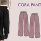 CORA Pant Sewing Pattern | Wide Leg Loose Trousers PDF |Elastic waist| oversized| Super Flairy Comfy| Women sewing pattern | Digital Pants