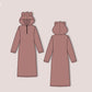 Hooded Nightdress Sewing Pattern PDF, Cozy 3D Ears Loungewear, Sleepwear Dress - XS-XXXL
