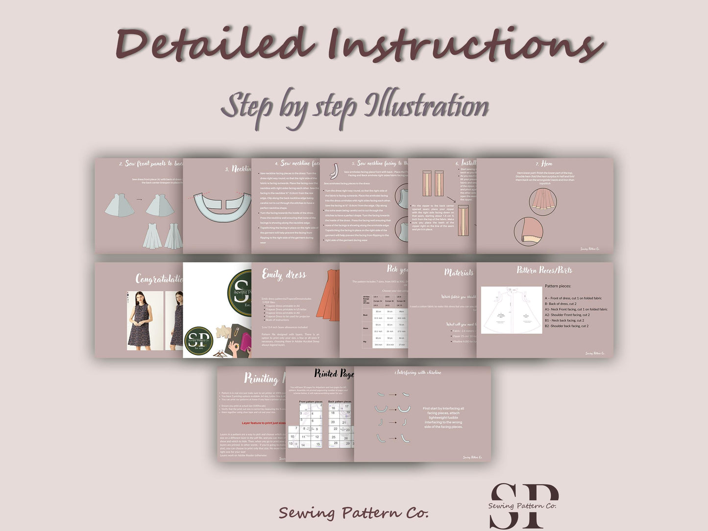 EMILY Dress - Trapeze dress sewing | Women dress pattern| Short dress| one piece dress | summer dress pattern| Top Flair Dress Pattern PDF