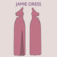 JAMIE Dress - one shoulder dress | slit dress | Women dress | one piece  | cutout dress | Sleeveless | sewing pattern pdf