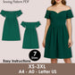 Off Shoulder Skater Dress Sewing Pattern | PDF Fit & Flare, Women XS-3XL