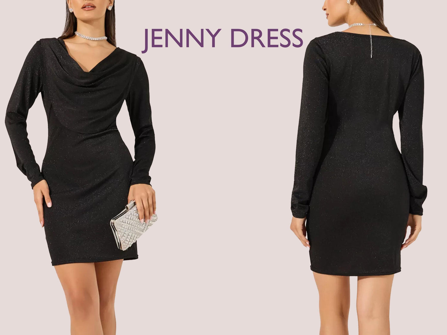 JENNY Dress - cowl neckline dress| Long Sleeve dress| Women dress pattern| Short dress| one piece dress | Birthday dress| Girl baby Top