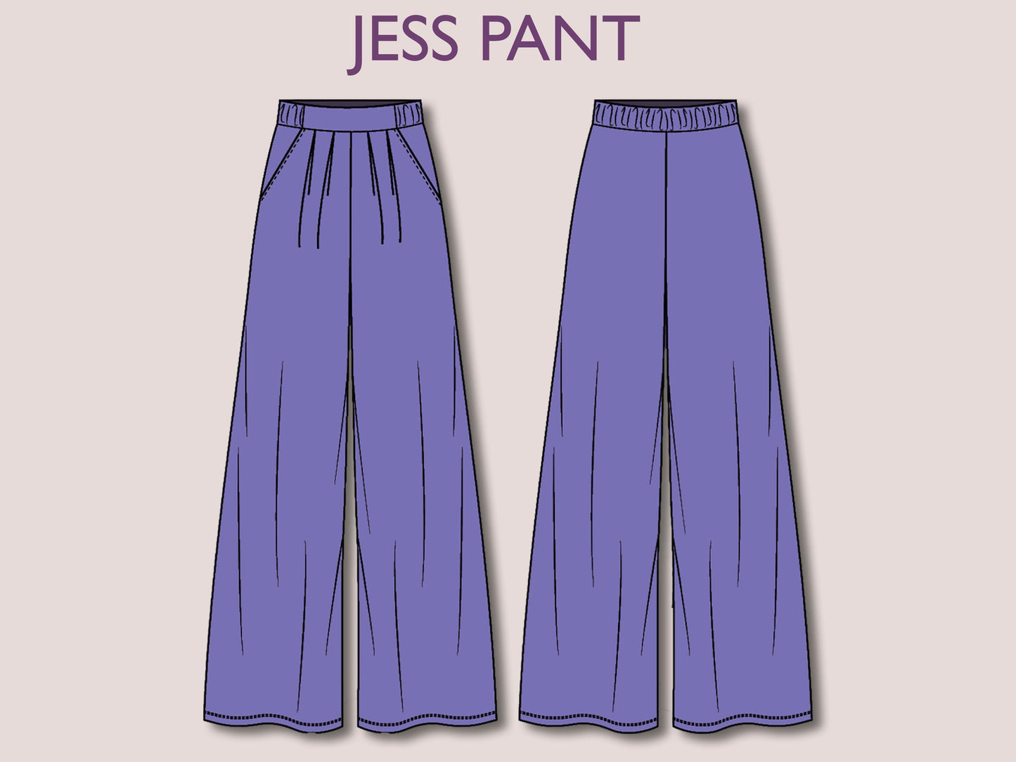 JESS Pant - pleat pant pattern | women pant sewing PDF | classy pant | Women’s Comfy Pant | Wide leg pant | Digital trouser long pant