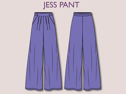JESS Pant - pleat pant pattern | women pant sewing PDF | classy pant | Women’s Comfy Pant | Wide leg pant | Digital trouser long pant