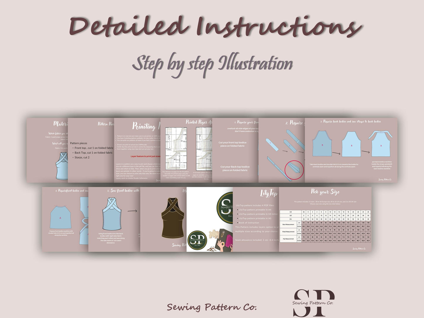 LILY Top - Minimalist top | Halter top pattern | Sleeveless, Cutout, Cross Front| women Top digital sewing Pattern PDF crop top blueprint