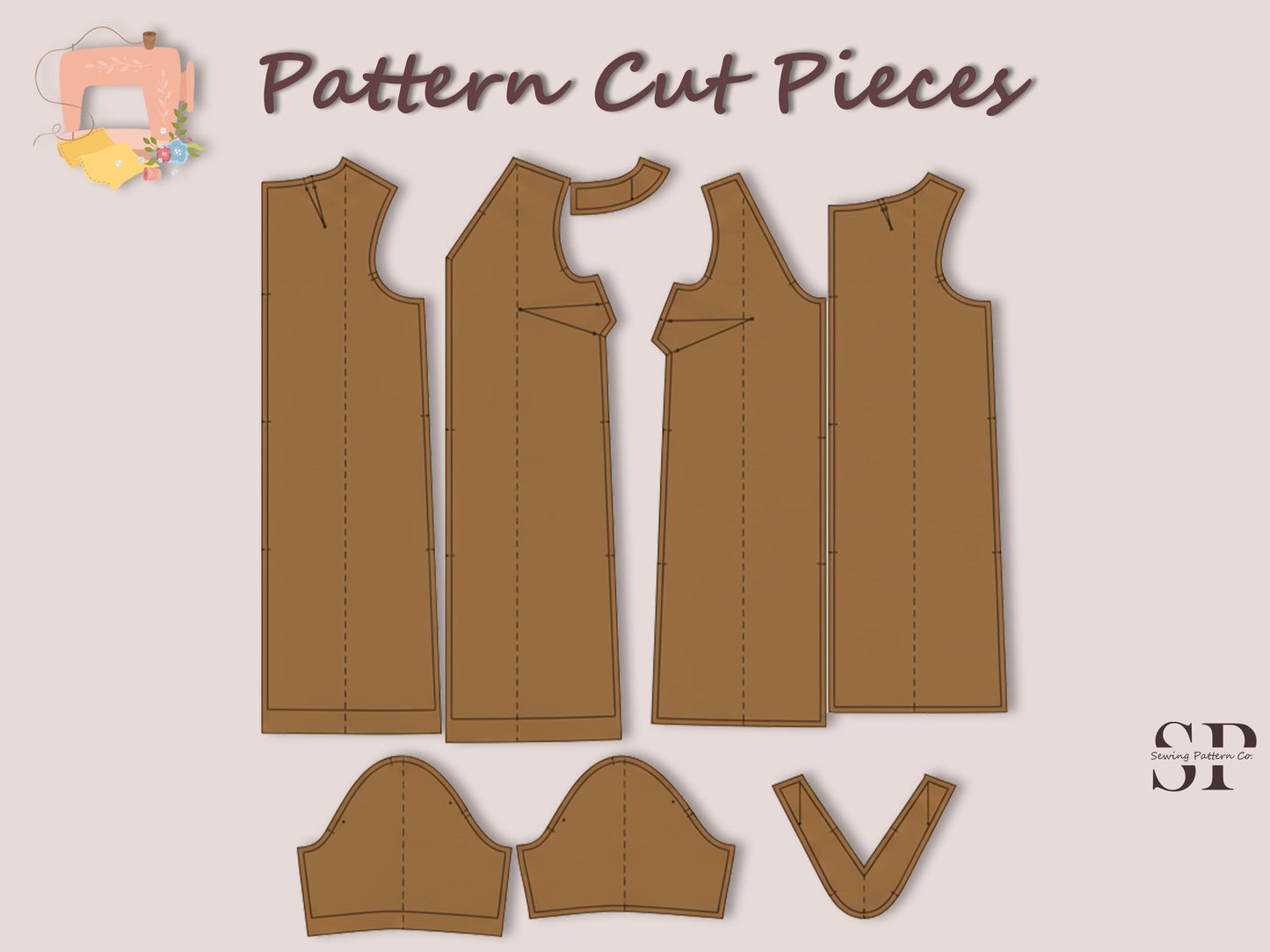 Linen Dress Sewing Pattern PDF – V-Neck Tunic Dress Pattern for Beginners, Loose Fit Summer Dress, Simple Minimalist