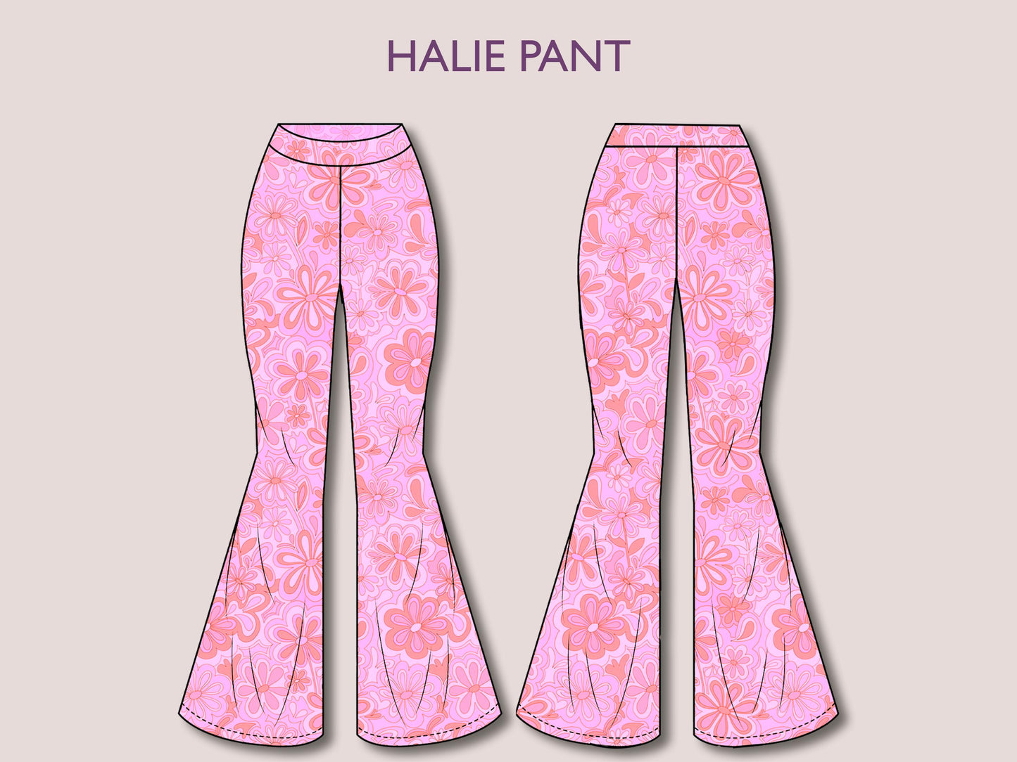 HALIE Pant - Stretchy pant pattern | women pant sewing PDF| flairy classy pant| comfy pant pattern| Wide leg pant| Digital trouser long pant