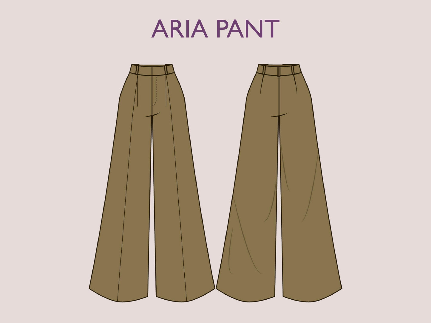 ARIA Pant Sewing Pattern | Wide Leg High Waist Trousers PDF | Women sewing pattern | Women’s Digital Pants Pattern | 15 sizes