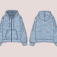 Slouchy Zip-Up Hoodie Sewing Pattern PDF | Oversized Unisex Hoodie with Front Zipper & Pockets | XXXXS–4XL