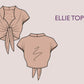 ELLIE Top - Tie Knot Front Crop Top | Bow crop top  | Tie easy Women TOP dress pattern| women digital sewing Pattern PDF summer