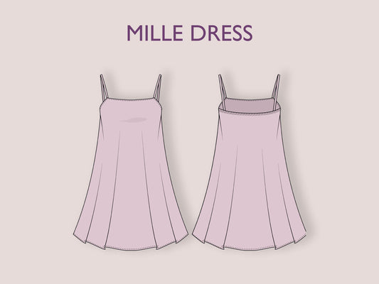 Mille Dress Pattern | casual mini dress pattern| women mini dress sewing pattern| easy dress pattern| summer dress | skirt, short dress PDF