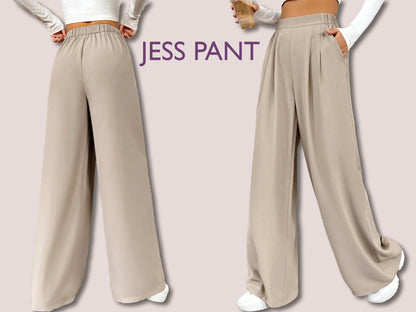 JESS Pant - pleat pant pattern | women pant sewing PDF | classy pant | Women’s Comfy Pant | Wide leg pant | Digital trouser long pant