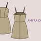 AMYRA Mini Dress Sewing Pattern: Straight Neckline, Fitted Bodice (PDF Download)