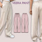 VEERA Pant Sewing Pattern | Wide classic | pleat pant | straight | casual| Elastic waist| Women sewing pattern| Digital Pants Trousers PDF