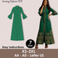 African Maxi Dress Sewing Pattern PDF | Dashiki Style Long Dress | Flared Sleeve & Front Zipper
