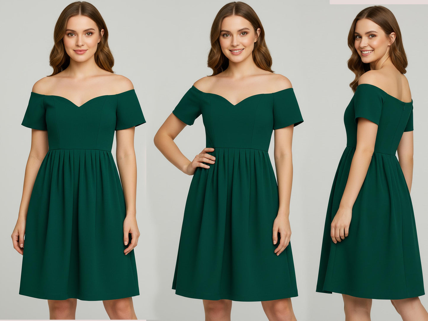 Off Shoulder Skater Dress Sewing Pattern | PDF Fit & Flare, Women XS-3XL
