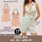 SAGE Jumpsuit - bow tie playsuit | Deep V Neckline | Women short Sleeveless ,sewing Pattern PDF