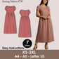 Boat Neck Midi Dress with Pockets, Summer Smock, Linen Sewing Pattern PDF, XS–3XL