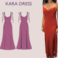 KARA Dress - slit dress| cowl neckline | Tie-up spaghetti straps | Women thigh slit| long| one piece | Fancy| Sleeveless| sewing pattern pdf