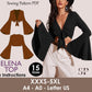 ELENA Top - Fairy sleeves top | 70s inspired pattern | wide sleeve, tie top, V neck | women Top digital sewing Pattern PDF