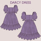 DARCY Dress - Puffy dress| Selkie dress | Prom dress | Women puffy sleeve| barbie dress| one piece | square neckline | sewing pattern pdf