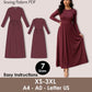 Long Sleeve Maxi Dress Sewing Pattern PDF | Modest Formal Gown XS-3XL | Gathered Waist Skirt