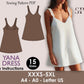 YANA Dress - ruffled strap | Bustier Women pattern | V neckline | Sleeveless | sewing pattern