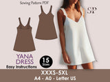 YANA Dress - ruffled strap | Bustier Women pattern | V neckline | Sleeveless | sewing pattern