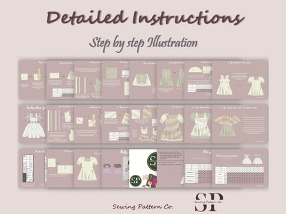 PUFFY Dress - Puffy Sleeve sewing pattern|  Bridal dress| Women dress pattern| Short dress| one piece dress | Wedding dress pattern| Top