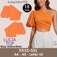 LUCIA Top - One shoulder puffy sleeve top  | Top sewing pattern | Asymetrical summer top , short top, women Top digital sewing Pattern PDF