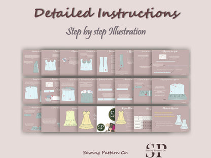 Bustier dress sewing pattern| Ruffle dress pattern| women bustier dress pattern| 15 size| women pdf pattern| robe patron couture| Digital