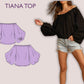TIANA Top - Off shoulder puffy sleeve top  | Top sewing pattern | oversize summer top , Puffed top, women Top digital sewing Pattern PDF